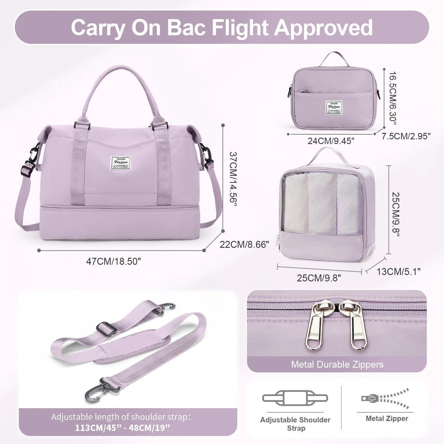 3Pcs Large Travel Suitcase Sets with Travel Bag, Checked Suitcases with Wheels, Carry on Luggage Sets, Travel Box Cabin 55X42X25