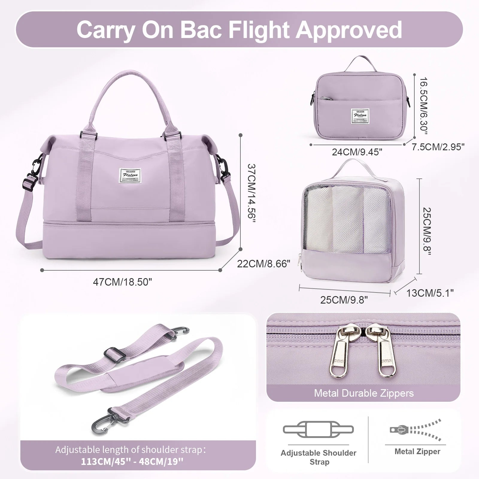 3Pcs Large Travel Suitcase Sets with Travel Bag, Checked Suitcases with Wheels, Carry on Luggage Sets, Travel Box Cabin 55X42X25