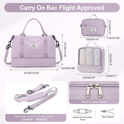 3Pcs Large Travel Suitcase Sets with Travel Bag, Checked Suitcases with Wheels, Carry on Luggage Sets, Travel Box Cabin 55X42X25