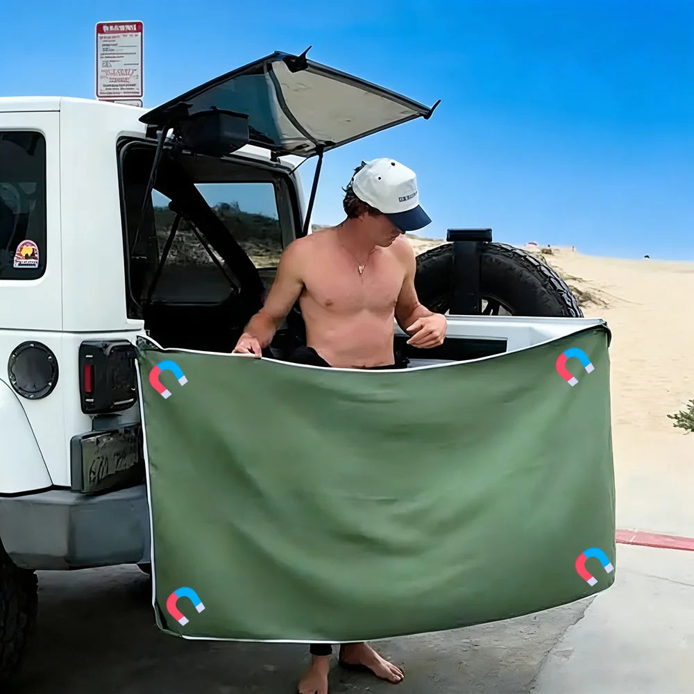 Outdoor Bath Towel Magnetic Bath Towel Outdoor Bath Beach Magnet Towel Quick-Drying Microfiber Beach Towels Changing Clothes
