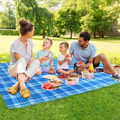Outdoor Picnic Blanket with Waterproof Backing with Handles for Camping Picnic Hiking BBQ Travel Camping Blanket&Carrying Handle