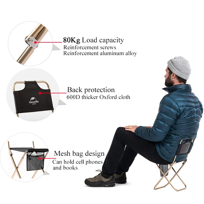 Beach Chair Ultralight Portable Camping Chairs Folding with Mesh Bag Relax Chair Outdoor Picnic Hiking Fishing Chair