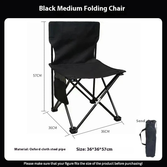 Outdoor Foldable Chair Camping Chair with Side Pocket Picnic Oxford Cloth Chairs Portable Beach Fishing Chairs Camping Chairs
