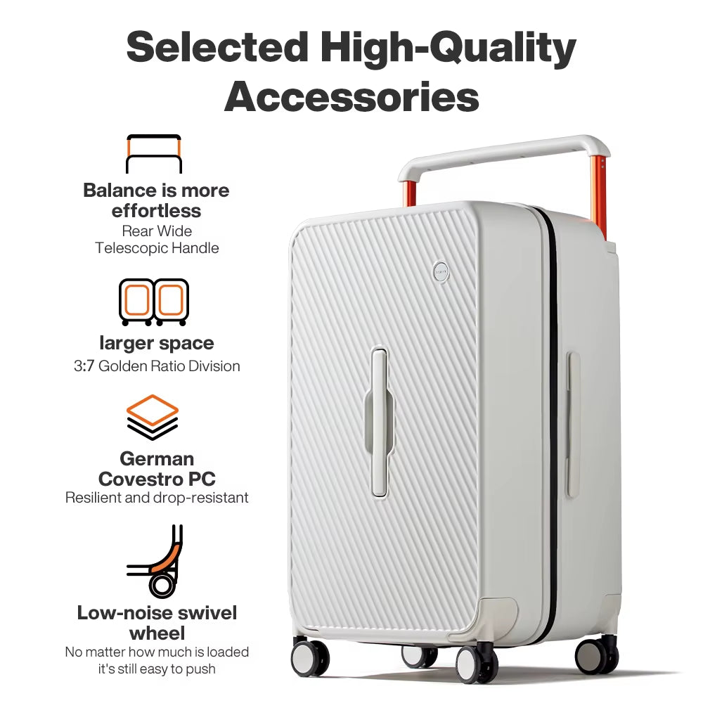 Large-Capacity Suitcase Trolley Case 26Inch Checked in Hardside Rolling Wheels Luggage Wide Handle Travel Suitcases M9276DH