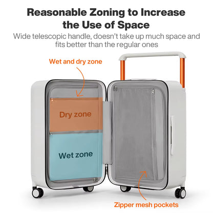 Large-Capacity Suitcase Trolley Case 26Inch Checked in Hardside Rolling Wheels Luggage Wide Handle Travel Suitcases M9276DH