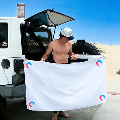 Outdoor Bath Towel Magnetic Bath Towel Outdoor Bath Beach Magnet Towel Quick-Drying Microfiber Beach Towels Changing Clothes