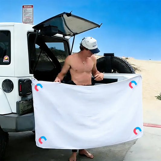 Outdoor Bath Towel Magnetic Bath Towel Outdoor Bath Beach Magnet Towel Quick-Drying Microfiber Beach Towels Changing Clothes