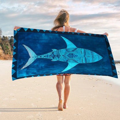 Exquisite Shark-Patterned Beach Towel for Summer Fun! Suitable for Towels, Bath Towels, Beach Towels