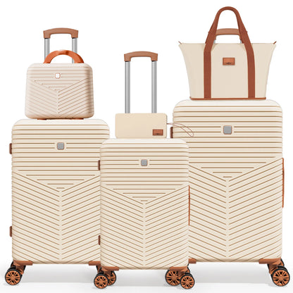 4/6 Piece Luggage Set with Spinner Wheels & TSA Lock, Carry on Luggage Hardshell ABS+PC, Travel Collection Suitcases Sets