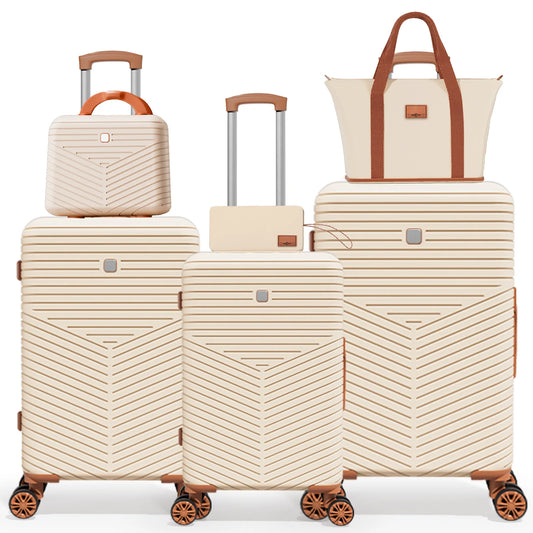 4/6 Piece Luggage Set with Spinner Wheels & TSA Lock, Carry on Luggage Hardshell ABS+PC, Travel Collection Suitcases Sets