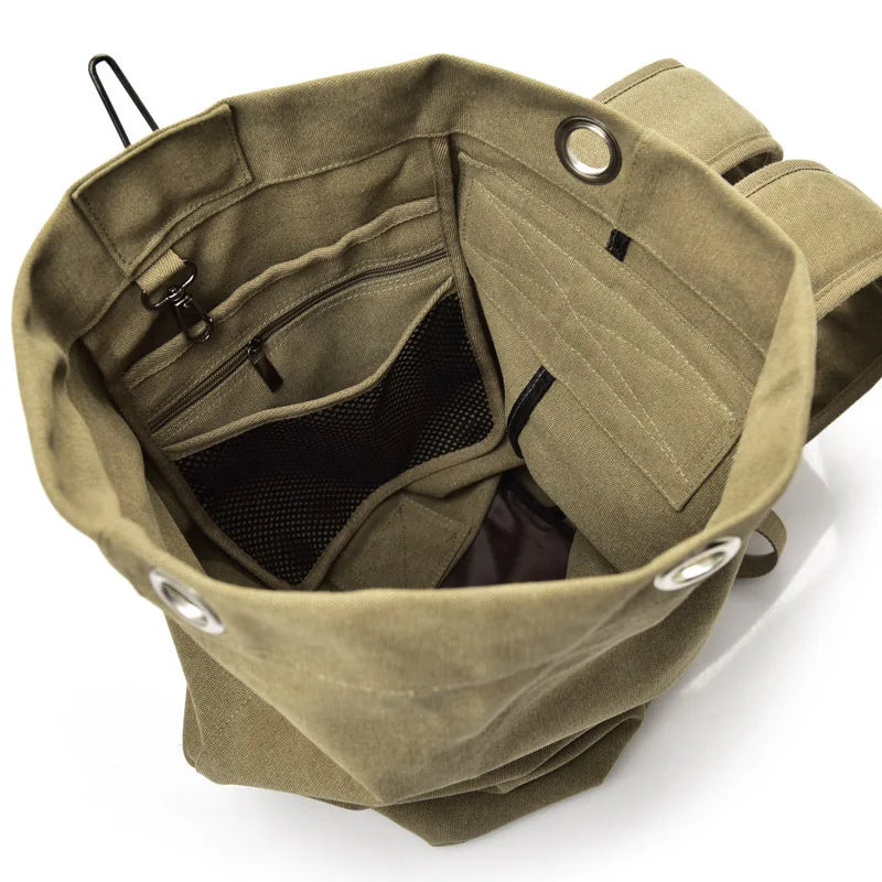 Outdoor Travel Bag Backpack Fashion Large Capacity Rucksack Man Light Weight Male Luggage Canvas Bucket Shoulder Bags for Men
