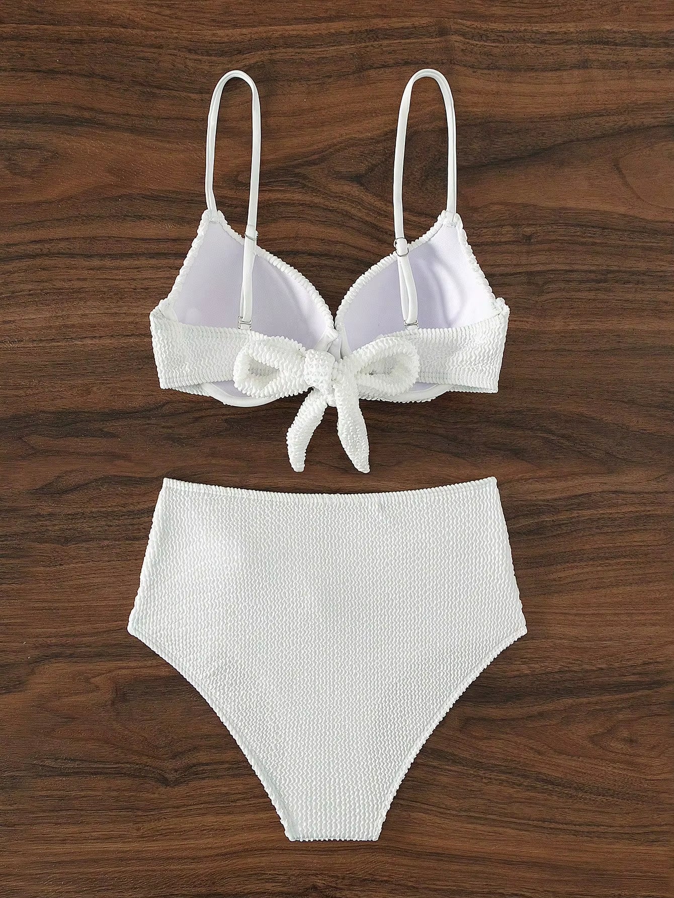 Women Two Pieces Padded Bikini Swimsuit Set Summer 2025 High Waist Push up Swimwear Bathing Suit Sexy White Beachwear