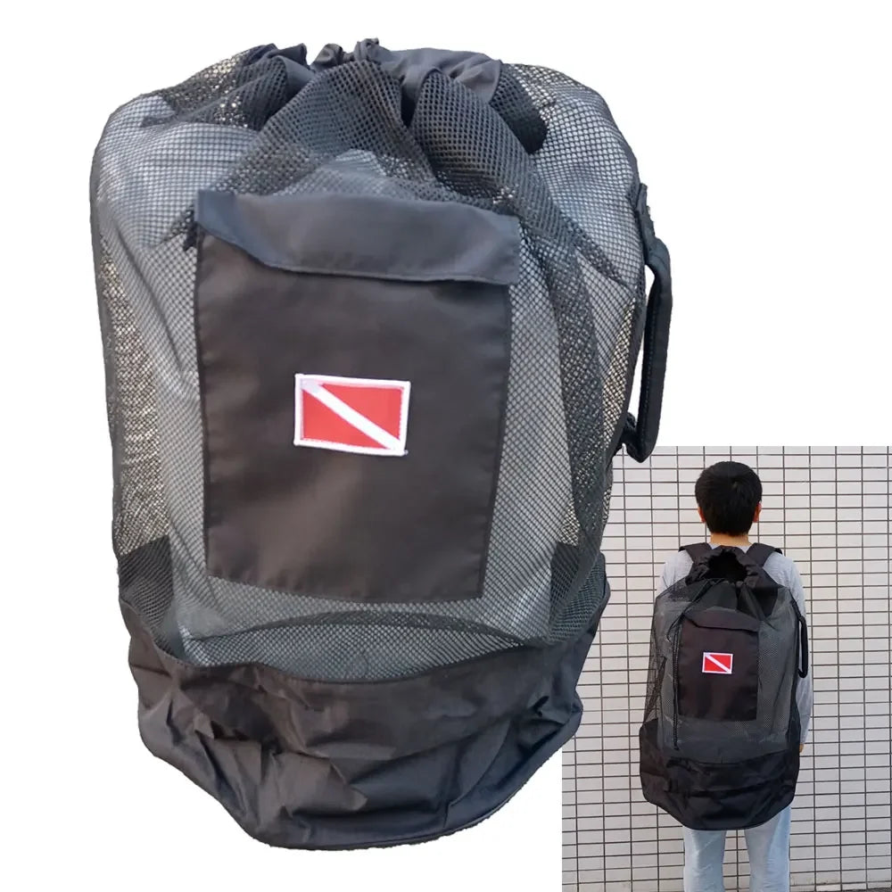 Scuba Diving Snorkeling Mesh Backpack Dive Gear Dry Bag Sack Pack Beach Fin Snorkel Fins Mask Mesh Sack Holder Diving Bags