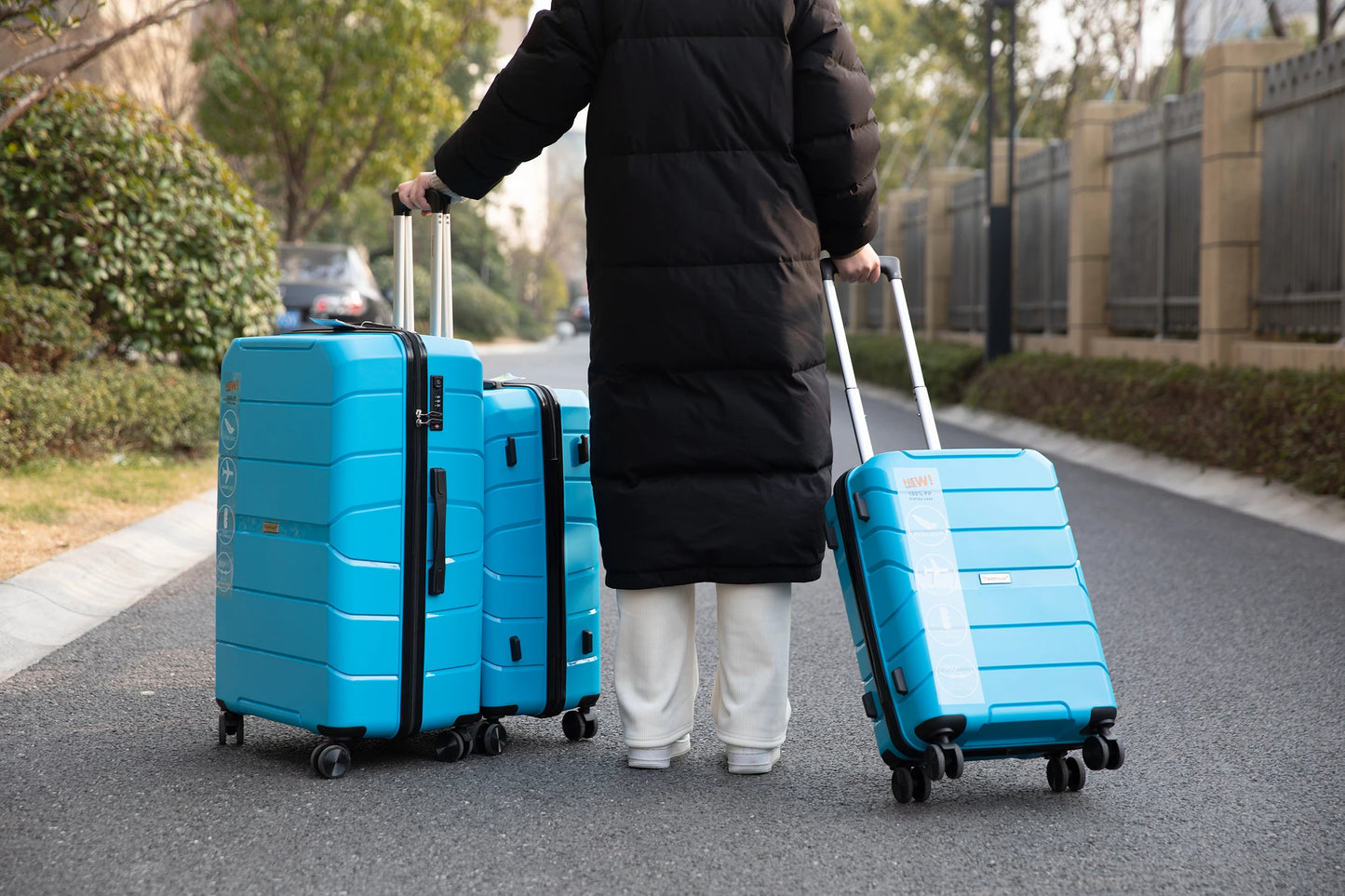 Hardshell Suitcase Spinner Wheels PP Luggage Sets Lightweight Suitcase with TSA Lock, 3-Piece Set (20/24/28)
