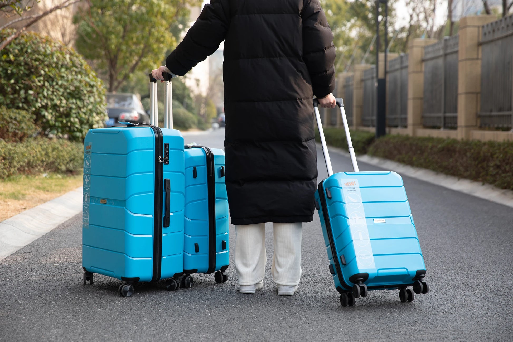 Hardshell Suitcase Spinner Wheels PP Luggage Sets Lightweight Suitcase with TSA Lock, 3-Piece Set (20/24/28)
