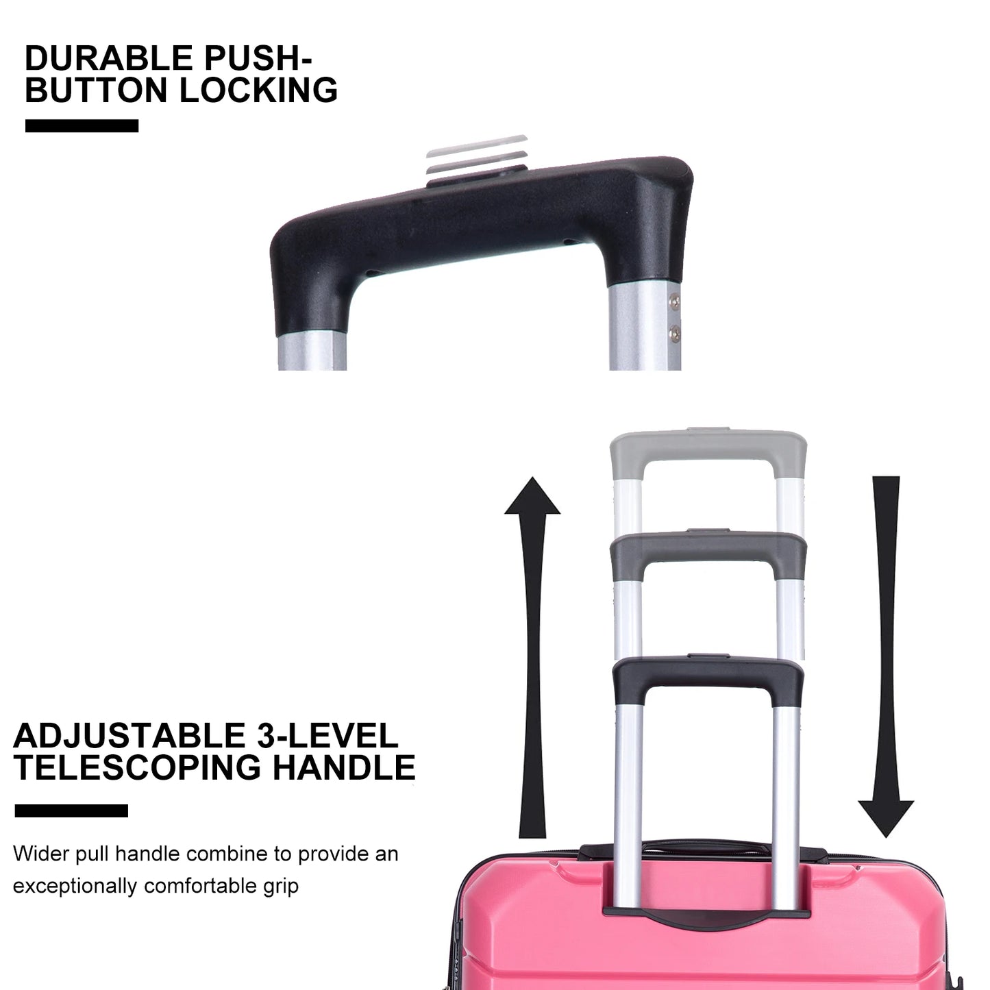Hardshell Suitcase Spinner Wheels PP Luggage Sets Lightweight Suitcase with TSA Lock, 3-Piece Set (20/24/28)