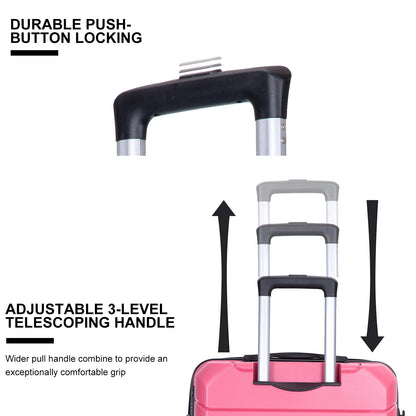 Hardshell Suitcase Spinner Wheels PP Luggage Sets Lightweight Suitcase with TSA Lock, 3-Piece Set (20/24/28)