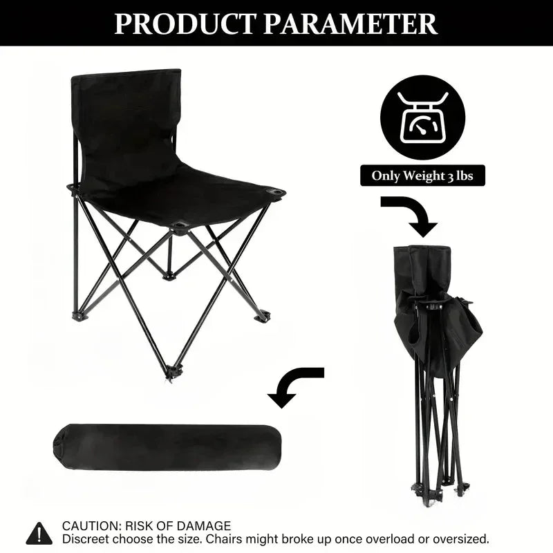 Outdoor Foldable Chair Camping Chair with Side Pocket Picnic Oxford Cloth Chairs Portable Beach Fishing Chairs Camping Chairs