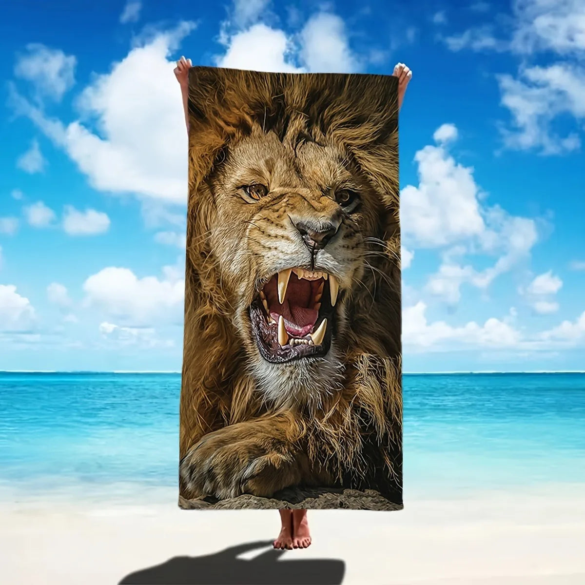 Roar into Summer with Our Majestic Lion Beach Towel! Suitable for Towels, Bath Towels, Beach Towels