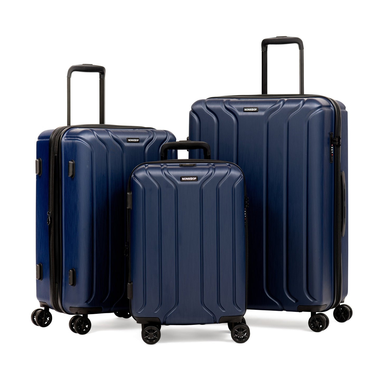 New York 3-Piece Expandable Spinner Luggage Set and 3-Piece Packing Cube Set