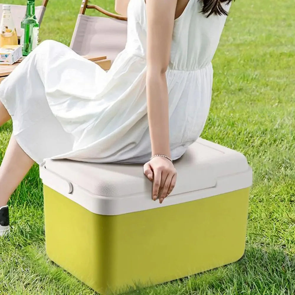 Outdoor Camping Cooler Box Portable Mini Fridge Bucket with Ice Pack Car Mobile Stall Fresh Keeping Container Ice Crystal Block