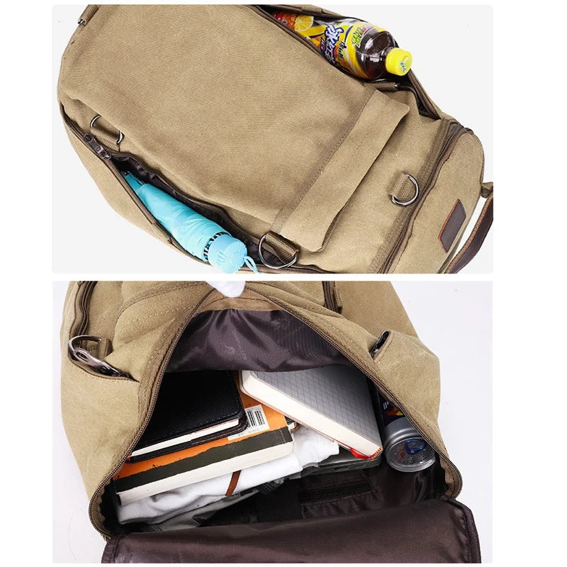 Preppy Style School Backpack Bookbag Laptop Computer Backpacks Travel Backpacks Outdoor Sports Cylinder Canvas Backpacks
