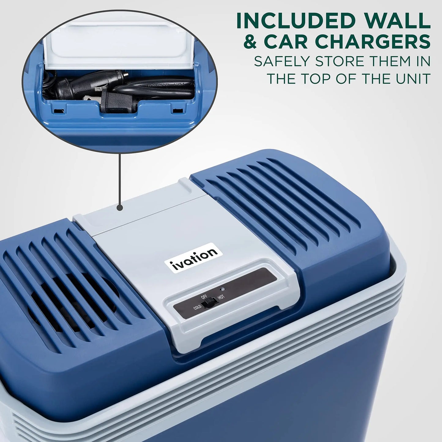 Electric Cooler & Warmer, 24 L Portable Thermoelectric 12 Volt Cooler with Handle