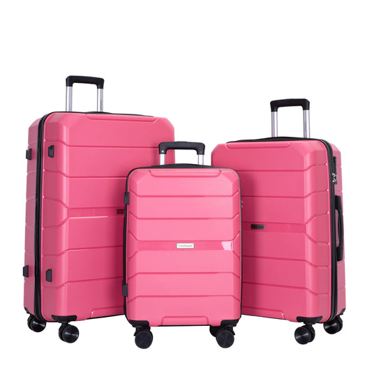 Hardshell Suitcase Spinner Wheels PP Luggage Sets Lightweight Suitcase with TSA Lock, 3-Piece Set (20/24/28)