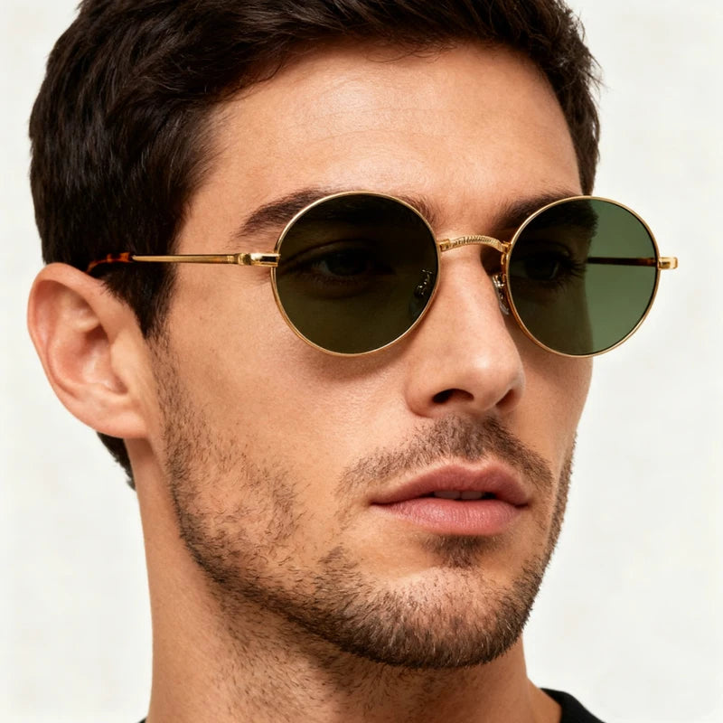 New 2025 Vintage Polarized Sunglasses Men Oval Retro UV400 Sun Glasses High Quality Alloy Eyewear Driving Fishing Sunglass
