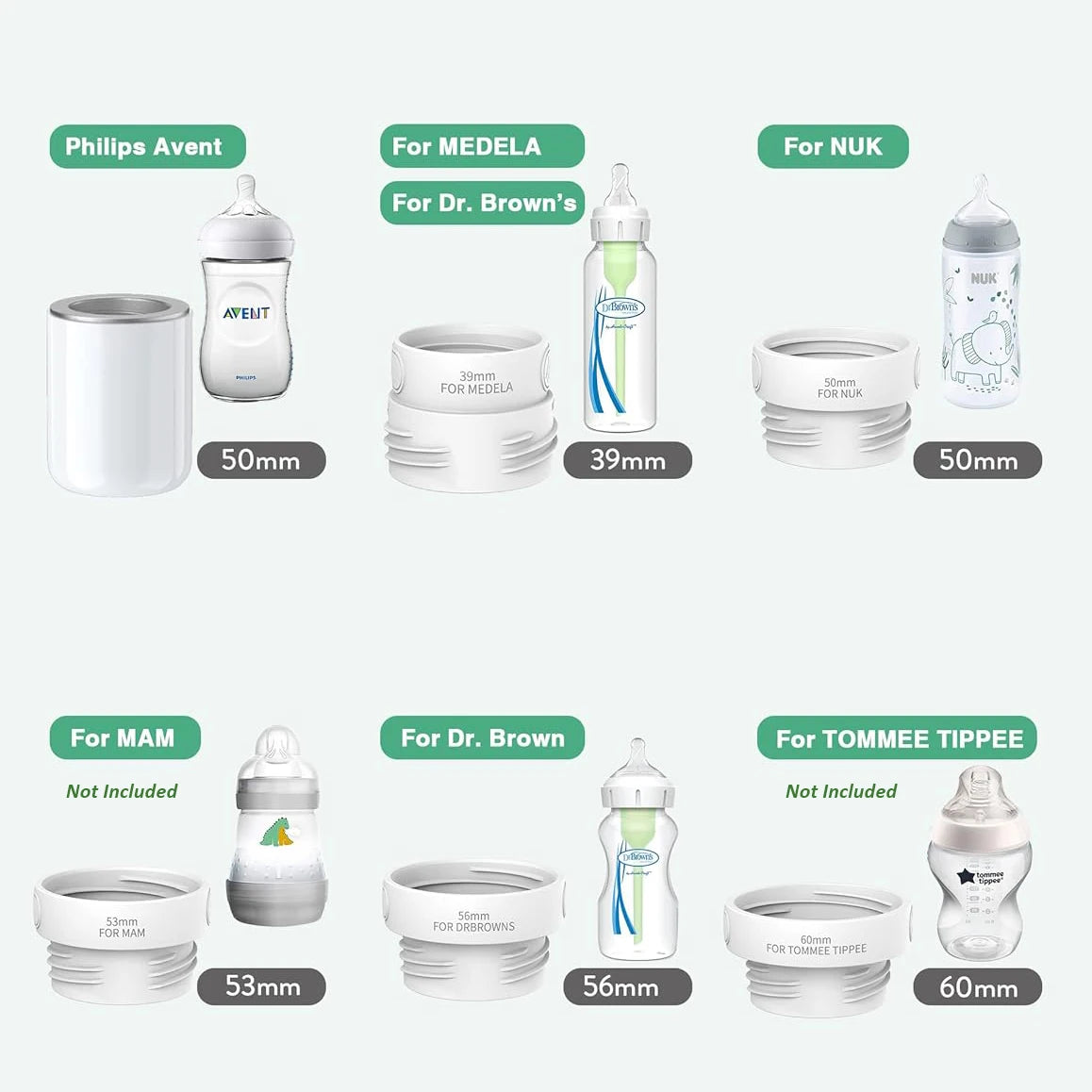 Bornbl N1S Portable Baby Bottle Warmer, Fast Heating Travel Milk Warmer, 8800Mah Breastmilk Warmer on the Go with 3 Adapters