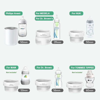 Bornbl N1S Portable Baby Bottle Warmer, Fast Heating Travel Milk Warmer, 8800Mah Breastmilk Warmer on the Go with 3 Adapters