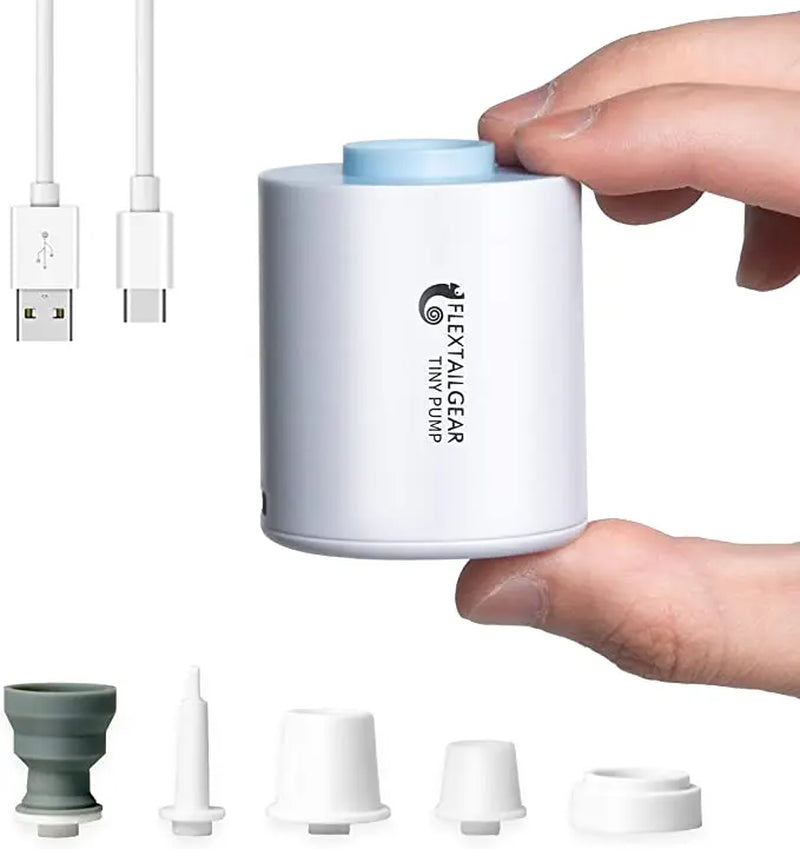 FLEXTAIL TINY PUMP X - Portable Camping Air Pump with 1300Mah Battery Rechargeable for Pool Floats Air Mattress Vacuum Bags