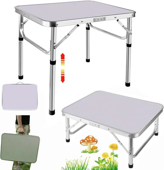 Foldable Camping Table,Portable Picnic Table for Indoor/Outdoor,Balcony,Market,Kitchen,Work,2 Heights 20Cm/56Cm,Size: 60X45Cm