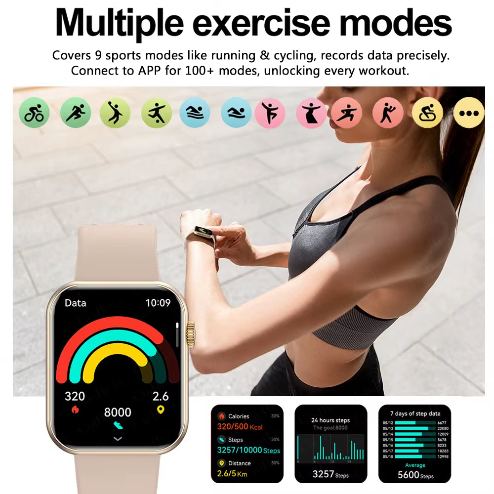 2025 New Smartwatch Men Android IOS Phone 1.9"HD Screen Bluetooth Call Heart Rate Monitoring Sports Waterproof Smart Watch Women