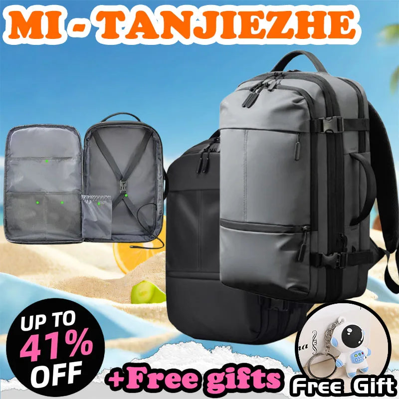 TANJIEZHE 30L Man Travel Backpacks Duffel Backpack Travel Luggage Travel Bag Laptop Bag USB Waterproof Backpacks