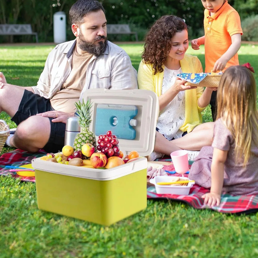 Outdoor Camping Cooler Box Portable Mini Fridge Bucket with Ice Pack Car Mobile Stall Fresh Keeping Container Ice Crystal Block